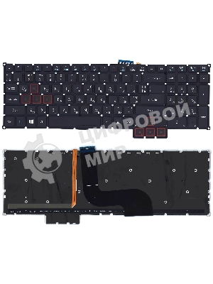 Клавиатура для ноутбука Acer Predator 15 G9-591 черная с подсветкой
