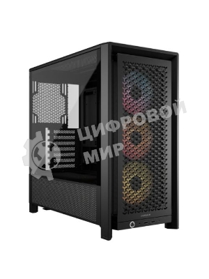 Корпус без блока питания Corsair Frame 4000D RS ARGB, Midi-Tower, TG, 3x120мм ARGB, 2xUSB-A 3.2, 1xUSB 3.2 Type-C, E-ATX, ATX, mATX, mITX Black