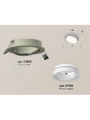 Комплект встраиваемого поворотного светильника Ambrella light XC7653081 SGR/FR серый песок/белый матовый MR16 GU5.3 (C7653, N7165)