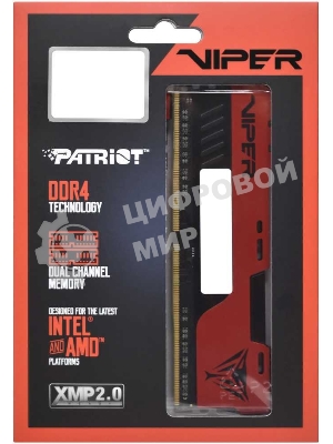 Оперативная память Patriot Viper Elite II, DDR4, 16GB (2x8 GB), 3600 MHz, CL20, DIMM, радиатор, красный, черный