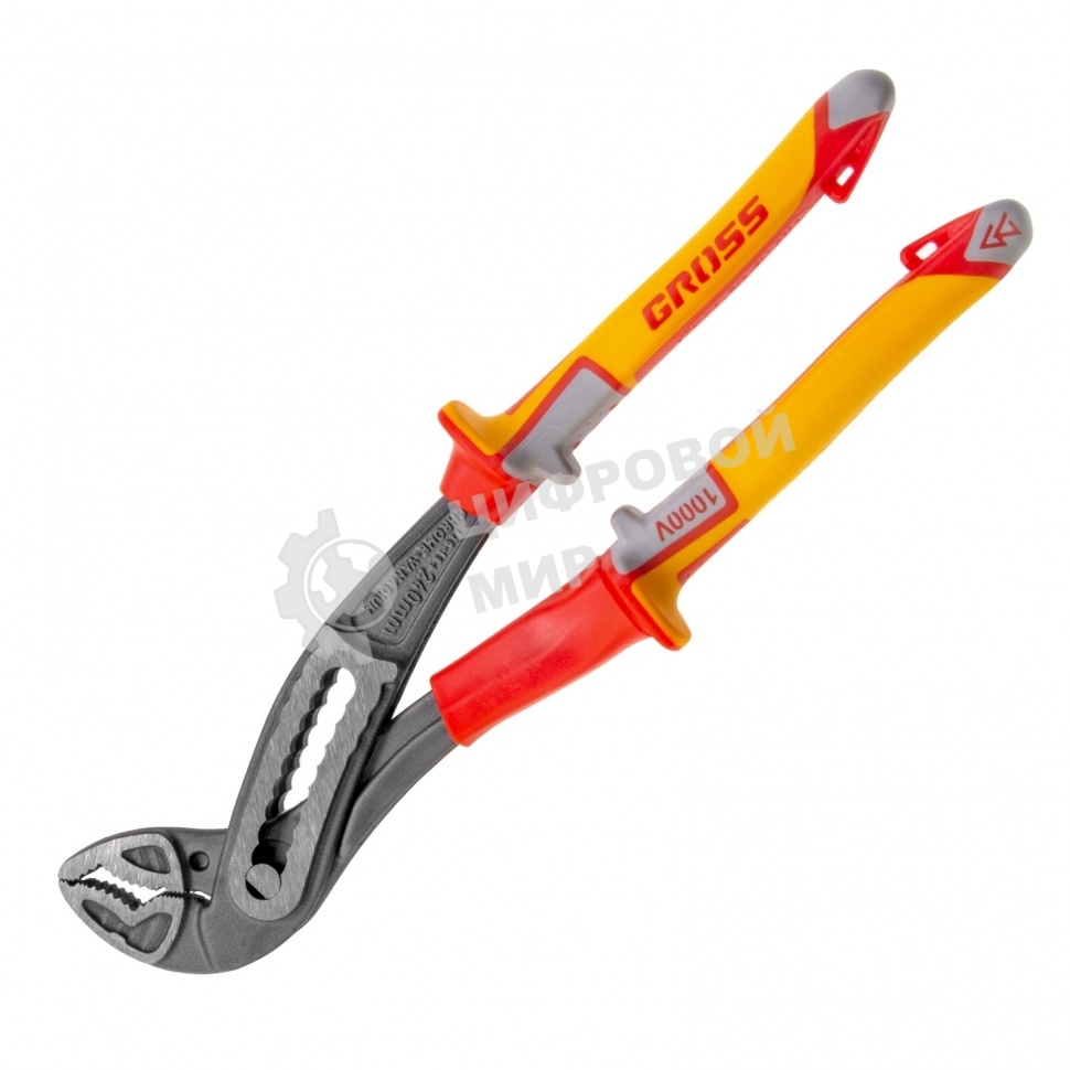 Клещи переставные Gross диэлектрические рукоятки до 1000 В, 240 мм