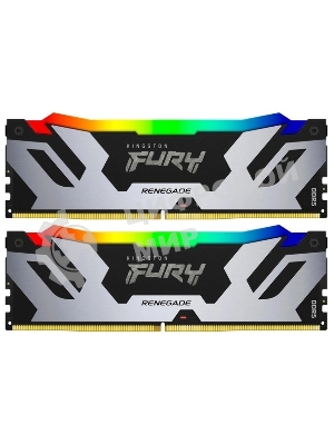 Оперативная память Kingston Fury Renegade, DDR5, 96Gb (2x48GB), 6000MHz, CL32, DIMM, с радиаторами, cеребристый/черный