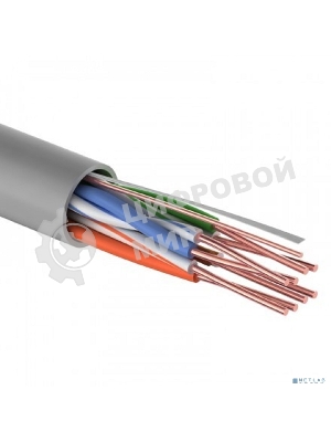 Кабель витая пара Rexant LIGHT U/UTP, cat.5e, ZH нг(А)-HF, 4PR, 24AWG, внутренний, серый, 305 м