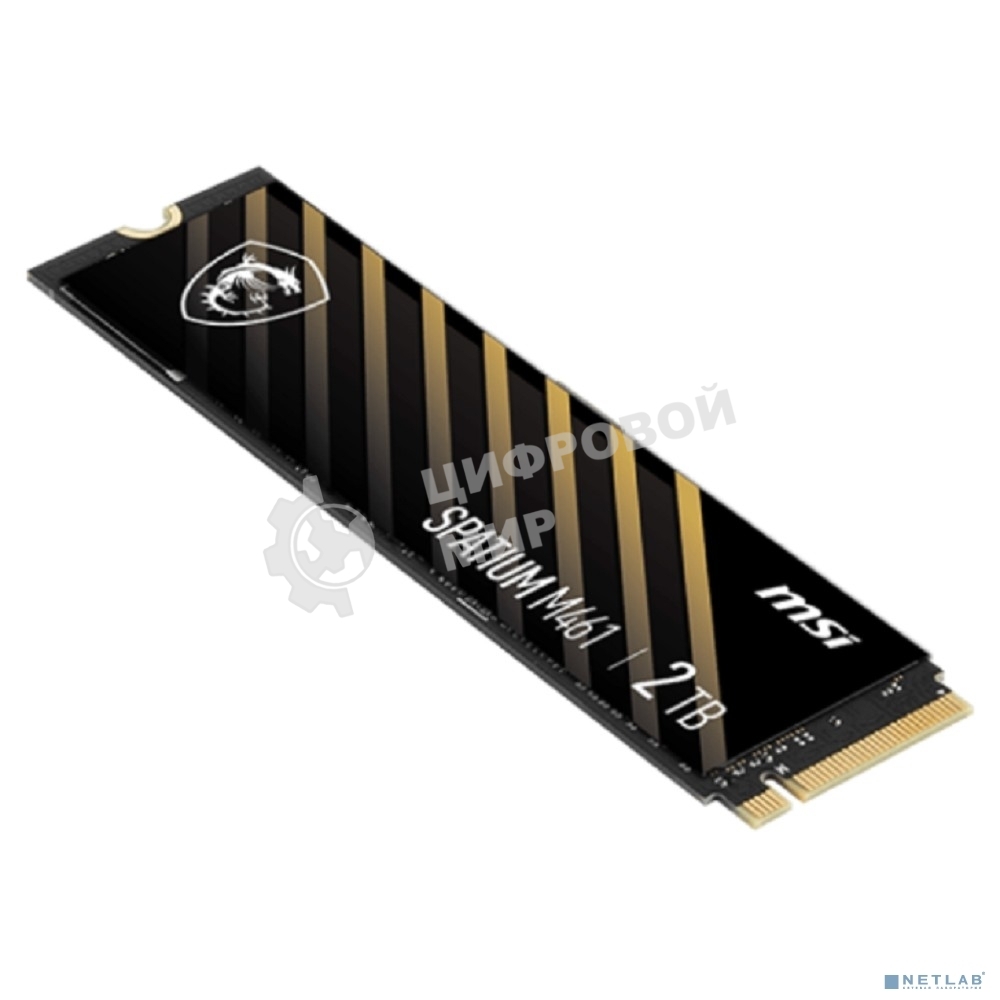 Накопитель SSD MSI SPATIUM M461, 2TB, M.2 2280, PCIe 4.0 x4, NVMe, R/W 5000/4200