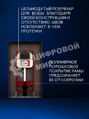 Комплект BAU 6 в 1: рамная инсталляция BAU NEO 45, унитаз подвесной безободковый вихревой со скрытым сливом Bau Dream Hurricane3, сиденье дюропласт микролифт, кнопка смыва BAU Hotel , черная матовая