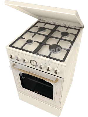 Плита комбинированная Gorenje GKS5B70CLI бежевый, конфорок 4 газовых, духовка 70 л, 50 см x 85 см x 59.4 см