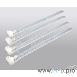 Стяжка нейлоновая Hyperline GTR-200STC открывающаяся, безгалогенная (halogen free), 200x4.8 мм (100 шт)