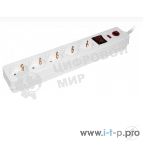 Сетевой фильтр Iek WFP10-16-05-01-N СФ-05К-выкл. 5 мест 2Р + PE/1,5 метра3х1 мм2