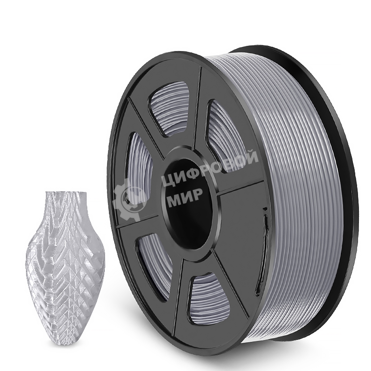 Филамент NVPRINT PETG Silver для 3D печати диаметр 1.75мм длина 330 метров масса 1 кг