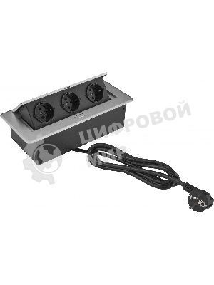 Розетка Cactus CS-SOCKET-EU3-GYBK для столешницы серый (уп.:1шт)