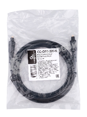 Кабель оптический Cablexpert CC-OPT-3M-N, Toslink 2xODT M/M, 3м, черный, пакет