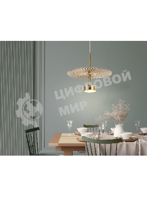 Светильник Ambrella light LH72603 BR/WH латунь/бежевый 6W 3000K D300*260-1770