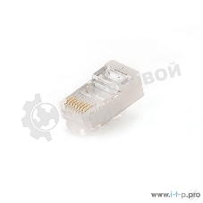 Вилка RJ-45 (8P8C) PLUG5SP/10 универсальная cat.5e экранированная, контакты 30 микродюймов