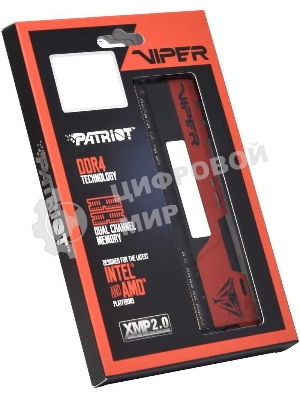 Оперативная память Patriot Viper Elite II, DDR4, 16GB (2x8 GB), 3600 MHz, CL20, DIMM, радиатор, красный, черный