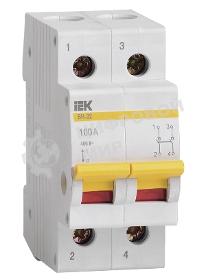 Выключатель нагрузки IEK MNV10-2-100 (мини-рубильник) ВН-32 2Р 100А IEK