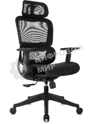 Кресло руководителя Бюрократ 831 черный сетка с подголов. крестов. пластик