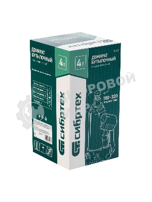 Домкрат гидравлический Сибртех бутылочный, 4т, 180-320 мм