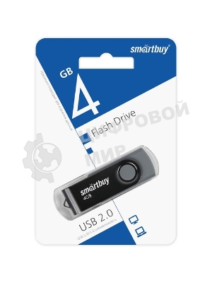 Флешка USB Smartbuy Twist Black (SB004Gb2TWK), 4Gb, USB 2.0, R/W 10/7, черный