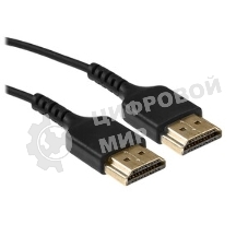 Кабель HDMI Wize WAVC-HDMIUS-0.2M 0.2 м, v.2.0, 19M/19M, 4K/60 Hz 4:4:4, 36 AWG, HDCP 2.2,ультратонкий, позол.разъемы, черный, пакет