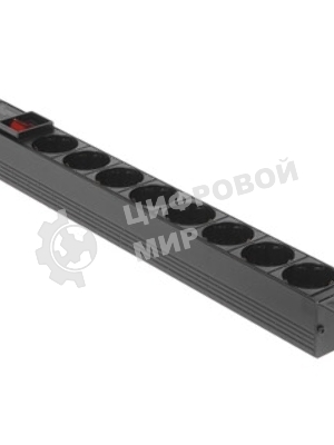 Блок розеток горизонтальный ExeGate ServerPro PDU-19H801 Al-8S-C14-SW, 19