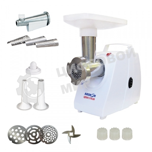 Мясорубка электрическая Аксион М33.04,1500 Вт, произ. 100 кг/час, приставки-соковыжималка, 