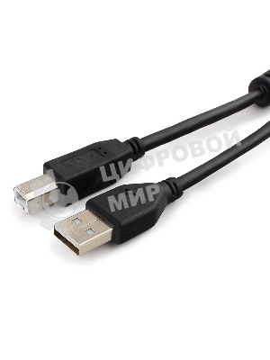 Кабель USB2.0 Pro Cablexpert CCF2-USB2-AMBM-6, AM/BM, 1.8м, экран, 2феррит.кольца, черный, пакет