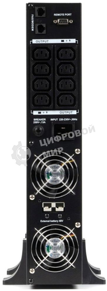 Источник бесперебойного питания ИБП Бастион RAPAN-UPS 3000 RACK+4x9Ah (2100 Вт, Line-interactive, встроенные АКБ 6 шт.x 9Ah) 8960