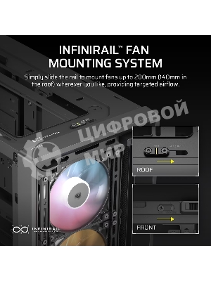 Корпус без блока питания Corsair Frame 4000D RS ARGB, Midi-Tower, TG, 3x120мм ARGB, 2xUSB-A 3.2, 1xUSB 3.2 Type-C, E-ATX, ATX, mATX, mITX Black