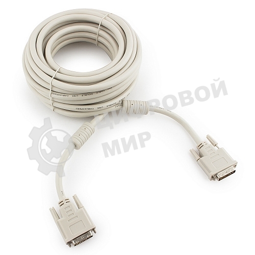 Кабель DVI-D dual link Gembird/Cablexpert CC-DVI2-10M, 25M/25M, 10м, экран, феррит.кольца, пакет
