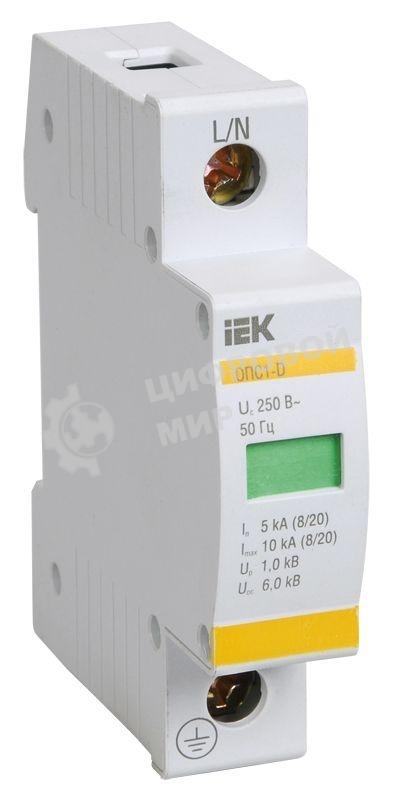 Ограничитель перенапряжения ОПС1-C 1P IEK MOP20-1-C