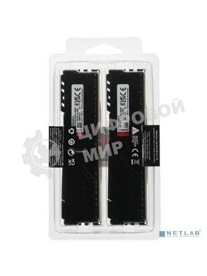 Оперативная память Kingston Fury Beast, DDR4, 16GB (2x8GB), 3200MHz, CL16, DIMM, с радиатором, черный