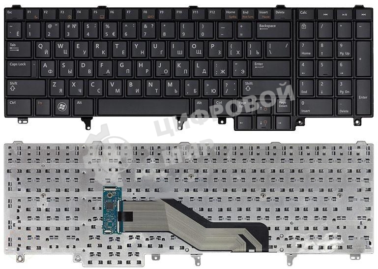 Клавиатура для ноутбука Dell Latitude E6520 E6530 E6540 черная