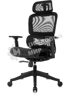 Кресло руководителя Бюрократ 831 черный сетка с подголов. крестов. пластик