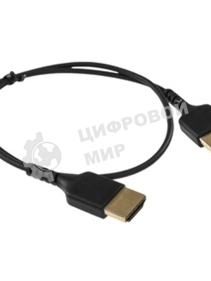 Кабель HDMI C-HM-HM-0.5M Wize,0.5 м, v.2.0, 19M/19M, позол.разъемы, экран, черный, пакет