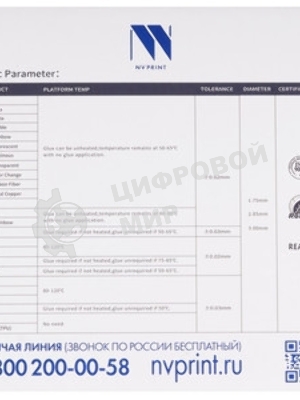 Филамент NVPrint PETG Blue для 3D печати диаметр 1.75мм длина 330 метров масса 1 кг