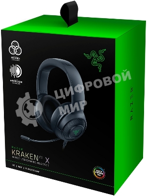 Гарнитура Razer Kraken V3 X (2022) чёрный, проводная, USB, подсветка