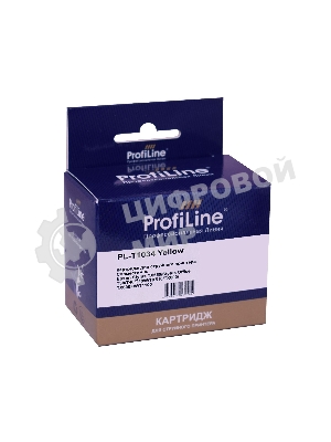 Картридж струйный ProfiLine PL-T1034 для принтеров Epson Stylus TX550/Stylus Office T30/T40/T40W/TX510/TX600/TX600FW/T1100 с чернилами Yellow 11,1 мл