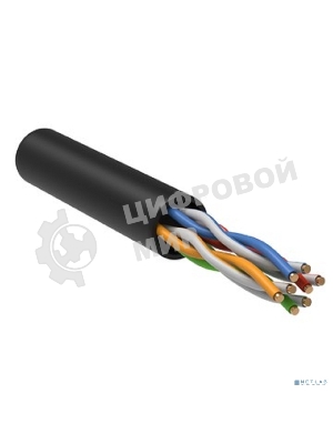 Кабель связи ITK витая пара U/UTP, cat.5e 4х2х24AWG solid, LDPE, 305м, черный