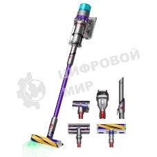 Пылесос вертикальный Dyson Gen5 Detect Absolute (SV23) никель/пурпурный, питание от аккумулятора, 262 Вт, уборка сухая, пылесборник 0.77 л, работа от АКБ max - 70 мин