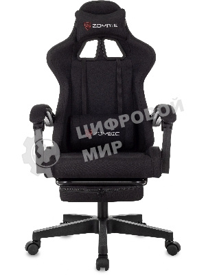 Кресло Zombie Shadow черный, экокожа, 120 кг, механизм качания, подставка для ног