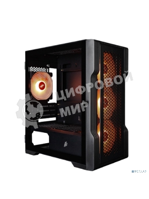 Компьютерный корпус 1STPLAYER TRILOBITE T3 ARGb черный mATX 4x120мм ARGb fans T3-BK-4F7