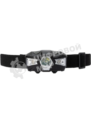 Фонарь налобный 1Вт LED+красн. 1xAA (R6) корпус ABS-пластик регулируемый эласт. ремешок КОСМОС KOC517B