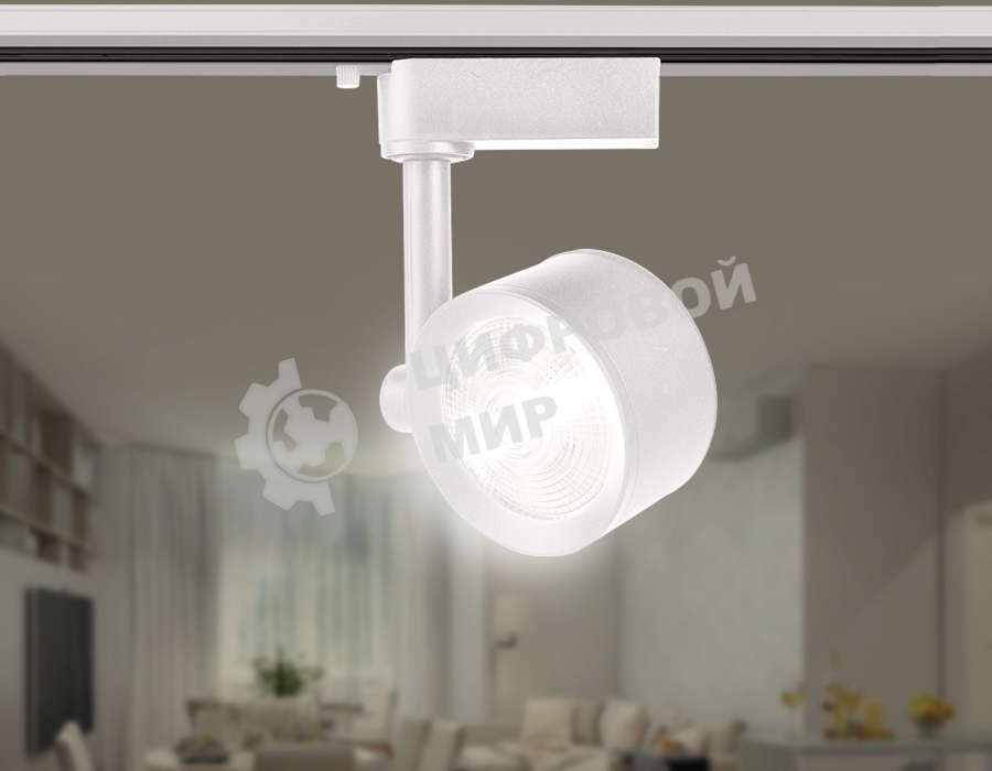 Трековый однофазный светодиодный светильник Ambrella light GL6389 WH белый LED 12W 4200K 24°