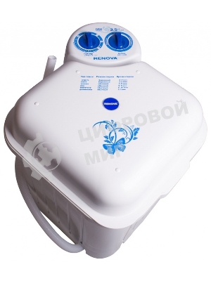 Стиральная машина Renova WS-35E белый, загрузка вертикальная 3,5 кг, без отжима, класс: А