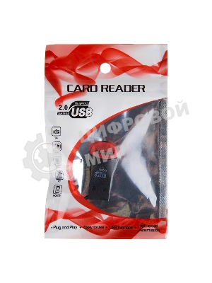 Кард-ридер Rexant 18-4110/черный-красный/SD/microSD/microSDHC/USB 2.0/пластик