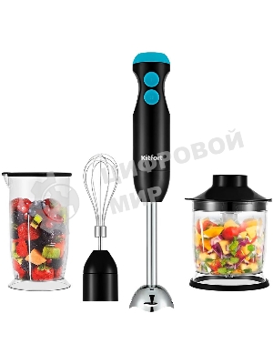 Блендер погружной Kitfort КТ-3041-3 350Вт черный/бирюзовый