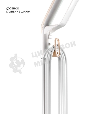 Паровая швабра Galaxy Line GL 6401, белый с бежевым, 1600 Вт, 0,35 л, 2,5 бар, 3 режима, время работы до 25 мин, макс. подача пара 35 г/мин, макс. температура нагрева 110°C, время нагрева 30 с, уборка на расстоянии до 6 м, вертикальная парковка, аксессуары: накладка из микрофибры, насадка для ковров, мерный стакан