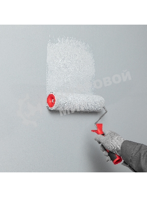 Валик в сборе Matrix полиакрил желтая полоса с двухком.руч., 250мм, ворс 12мм, D 48мм, Dруч.6 мм