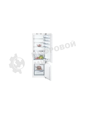 Холодильник Bosch KIS87AFE0 Встраиваемый двухкамерный 177.2х54.1х54.5 см, 272 (211+64) л, LED Освещение, зона свежести Hydrofresh, BigBox в морозилке