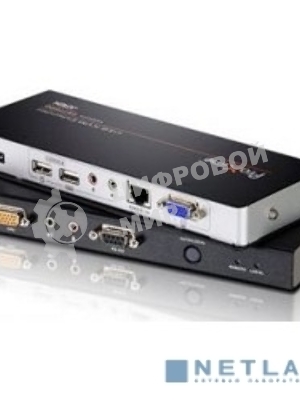Переключатель ATEN CE770-(AT-G) Удлинитель, SVGA+KBD&MOUSE USB+AUDIO+RS232, 300 метр., 1xUTP Cat5e, SPHD15+HD-DB15+2xUSB A-тип+ 2xMINI JACK+DB9, Female, с KVM-шнуром USB 1.8м., Б.П. 220> 5.3V
